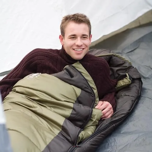 0°F Big & Tall Sleeping Bag w/ No-Snag Zipper,Cold-Weather Mummy Sleep Sack