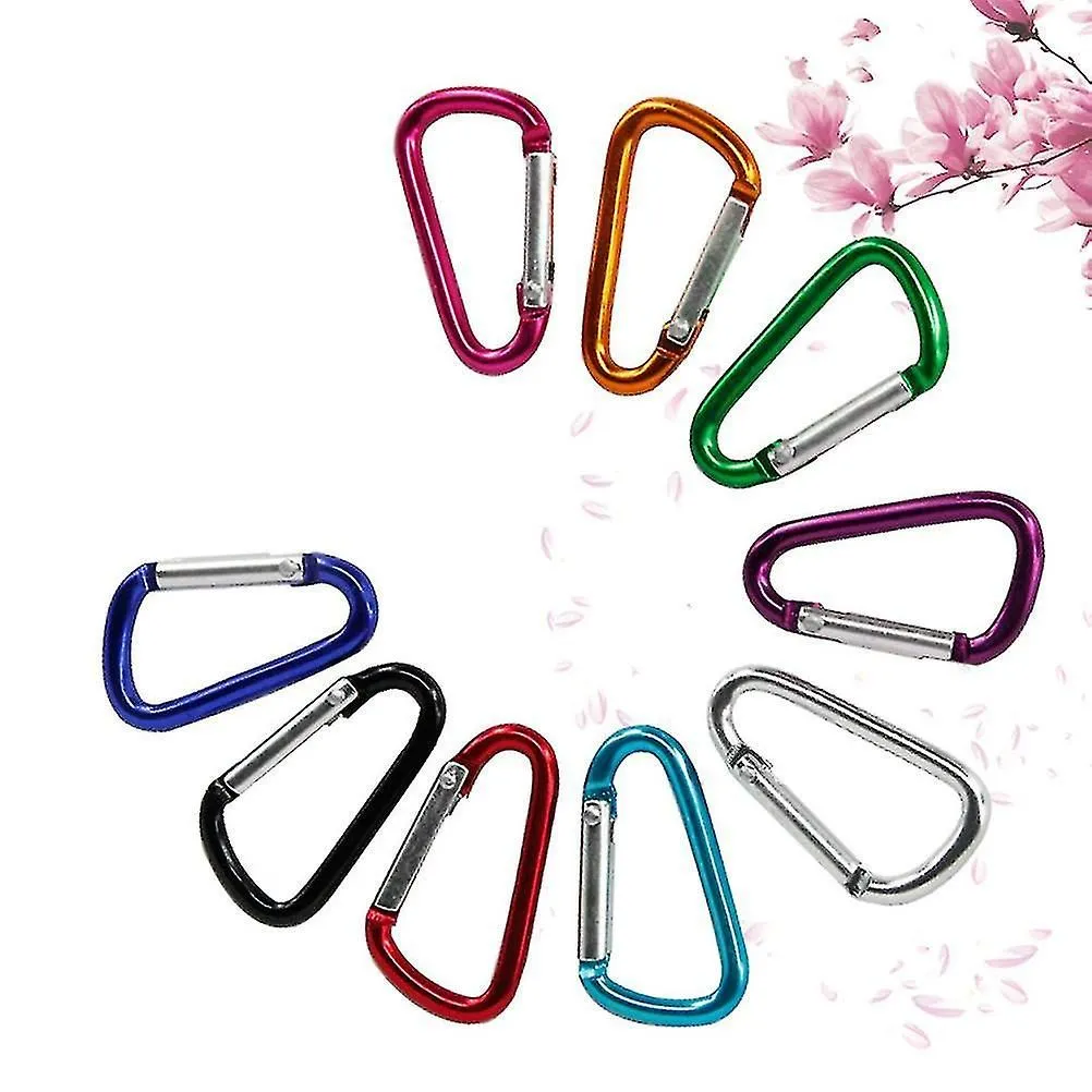 10 Pcs Carabiner Keys Retractable Keychain Carabiners Heavy Duty Climbing Alum