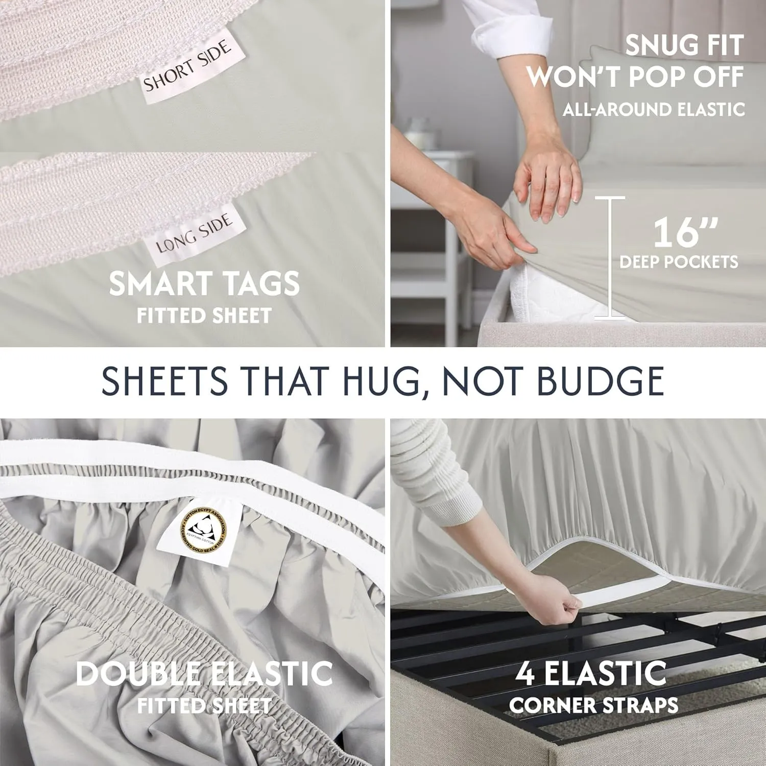 100% Egyptian Cotton Percale Sheets Twin Size - Genuine Luxurious 400 Thread Count - Naturally Crisp, Breathable, Skin-Friendly & Cooling - Softer After Each Wash - Oeko-TEX Certified Giza