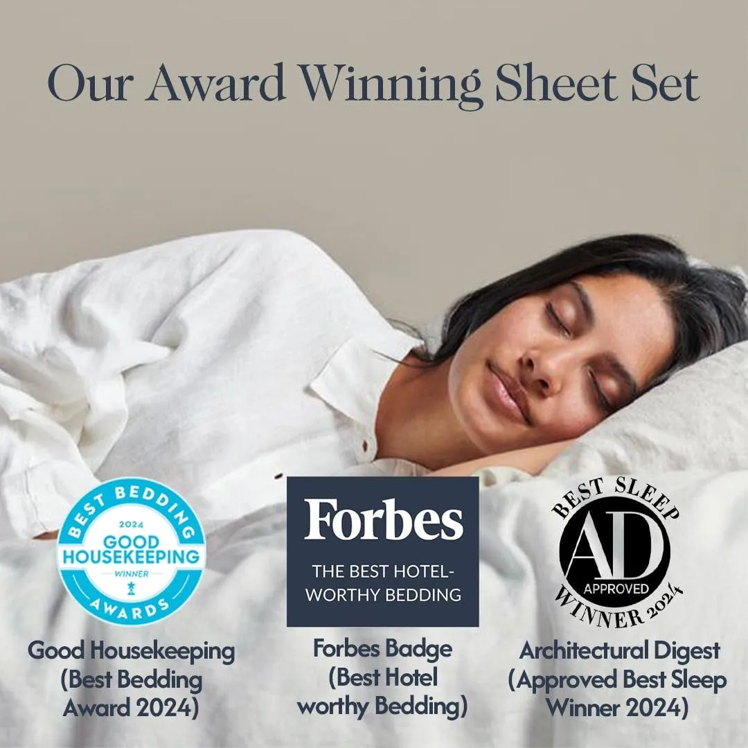 100% Egyptian Cotton Percale Sheets Twin Size - Genuine Luxurious 400 Thread Count - Naturally Crisp, Breathable, Skin-Friendly & Cooling - Softer After Each Wash - Oeko-TEX Certified Giza