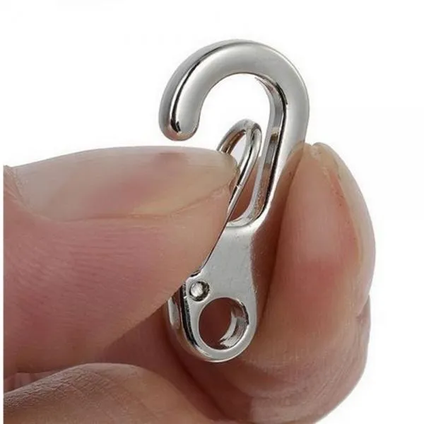 10pcs Outdoor D2 Mini Zinc Alloy Carabiner Buckles Keychains Silver