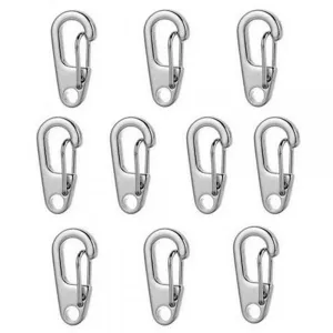 10pcs Outdoor D2 Mini Zinc Alloy Carabiner Buckles Keychains Silver