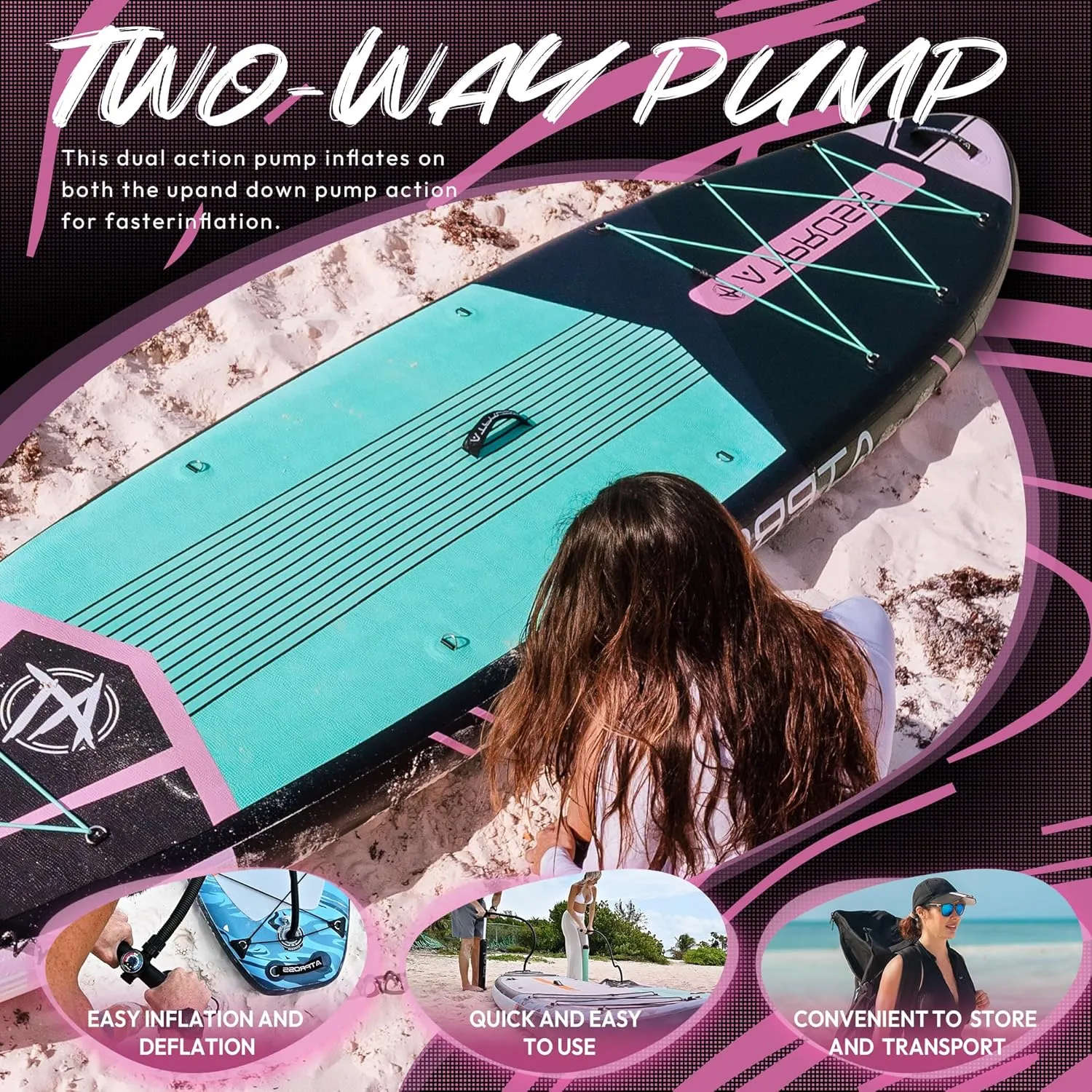 11'6"x35" Inflatable Paddle Board, 450lbs Extra Wide Stand Up Paddleboard for Adults with Premium SUP Accessories Kit & Backpack, Blow Up Kayak Non-Slip Stable Deck Boat for Yoga Fishing Surf