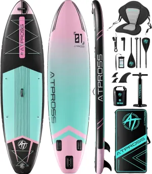 11'6"x35" Inflatable Paddle Board, 450lbs Extra Wide Stand Up Paddleboard for Adults with Premium SUP Accessories Kit & Backpack, Blow Up Kayak Non-Slip Stable Deck Boat for Yoga Fishing Surf