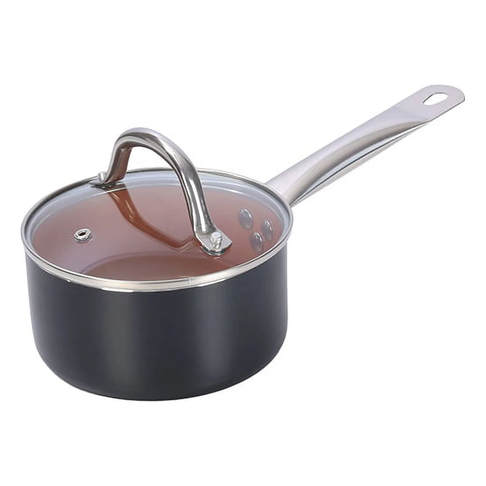 15 Piece Cookwear Set, Pots and Pans Set Nonstick Clearance,Includes Frying Pans, Stock Pots and Skillets for Kitchen,Black
