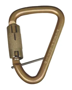 17443 Fall Rated Steel Carabiner with Auto Twist-Lock and Pin, 3600 lbs Gate, 1-1/16" Gate Opening