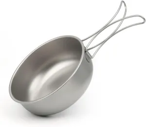 1PC Pure Titanium Frying Pan, 700ML Folding Bowl Suitable for Outdoor Camping or Home Use