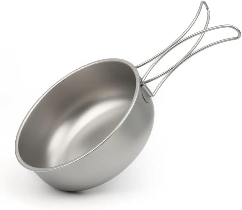 1PC Pure Titanium Frying Pan, 700ML Folding Bowl Suitable for Outdoor Camping or Home Use