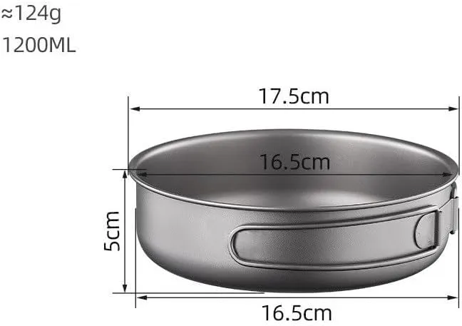 1PC Pure Titanium Frying Pan, Foldable and Portable Pot Suitable for Home Or Outdoor Camping