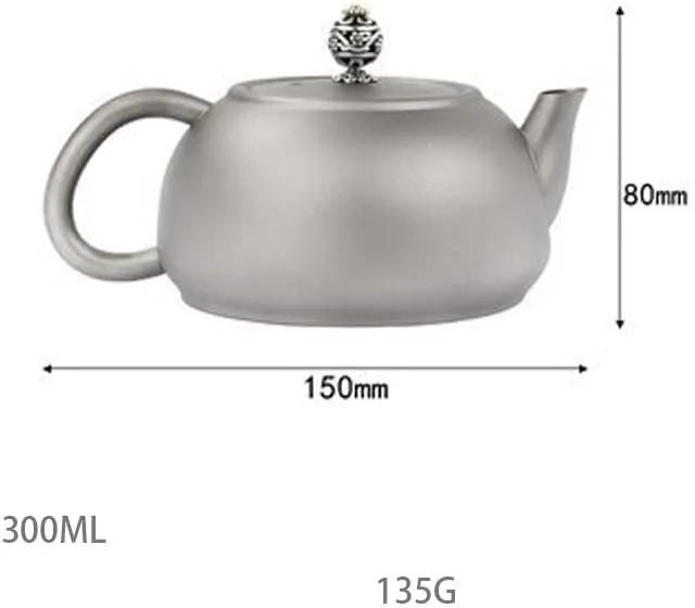 1PC Pure Titanium Thickened Teapot 300ML Outdoor Portable Coffee Pot(300ML A)