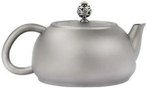 1PC Pure Titanium Thickened Teapot 300ML Outdoor Portable Coffee Pot(300ML A)