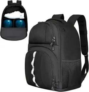 2 Ball Bowling Backpack,Bowling Ball Bag with Shoe Compartment & Portective Foam Padded, Fits Shoes Up to US Size 16