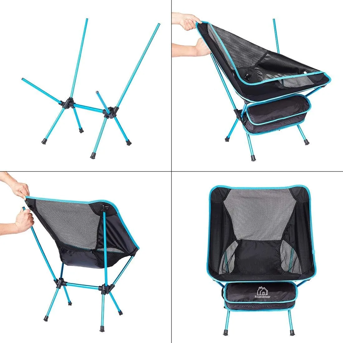 2 Pack Ultralight Portable Folding Camping Chairs