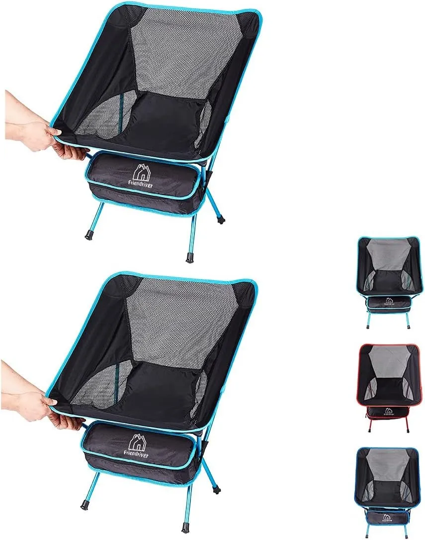 2 Pack Ultralight Portable Folding Camping Chairs