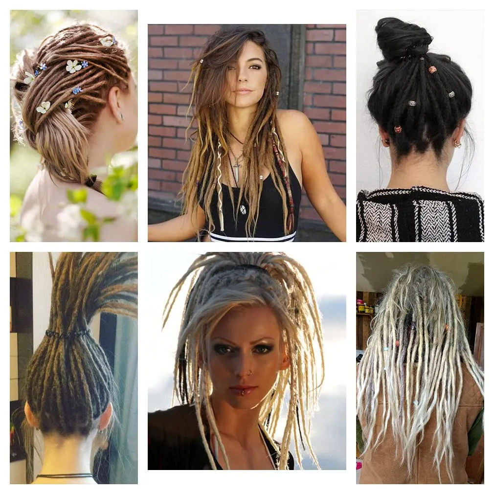 20" Double Ended Dreadlock Extensions 15 Strands DE Synthetic Handmade Braiding Dread Extensions (20Inch,1B/30#)