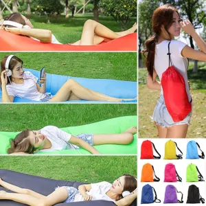 230*70cm Fast Inflatable Lazy bag Air Sleeping Bag Camping Portable Air Banana Sofa Beach Bed Air Nylon Sofa Laybag