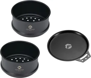2pcs φ4.7-Inch Mini Steamer for Sierra Cup 304 Stainless Steel w/Lid Black BKS362-2P/BKS-SG