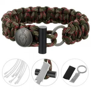3-in-1 Outdoor Military-Spec Parachute Rope Bracelet - Jungle Camouflage