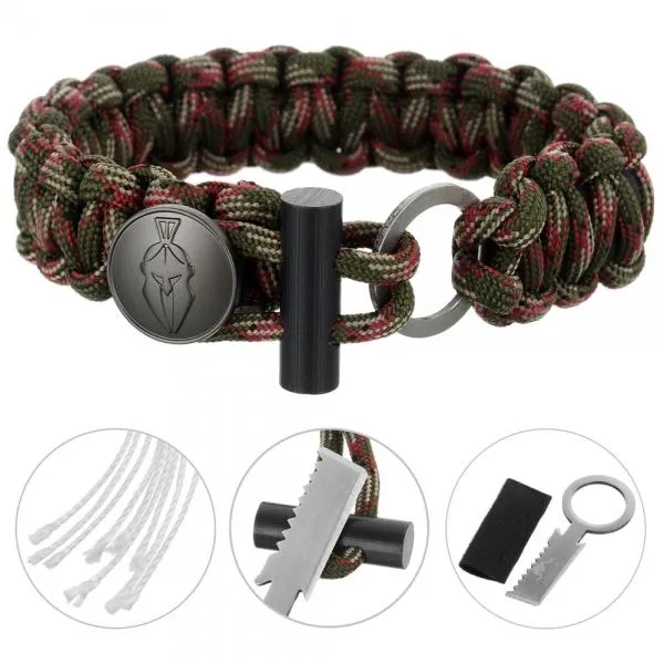 3-in-1 Outdoor Military-Spec Parachute Rope Bracelet - Jungle Camouflage