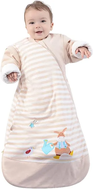 3-Way Zipper Sleeping Bag Sack for Toddler Baby Girl Boy Unisex Baby Sleep Sack, 100% Cotton Baby Sleeping Bag TOG 1.5, Wearable Blanket Baby
