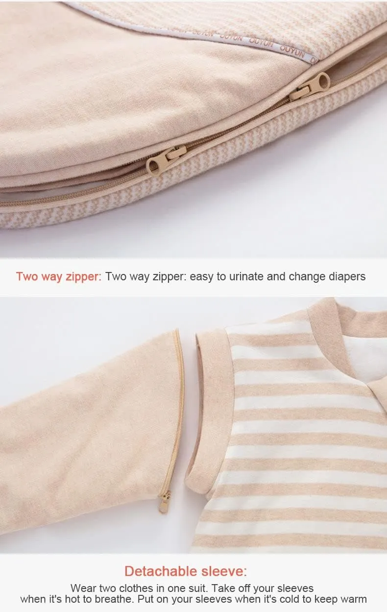 3-Way Zipper Sleeping Bag Sack for Toddler Baby Girl Boy Unisex Baby Sleep Sack, 100% Cotton Baby Sleeping Bag TOG 1.5, Wearable Blanket Baby