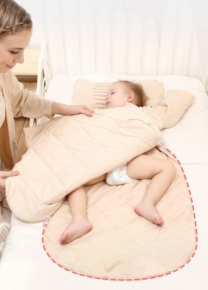 3-Way Zipper Sleeping Bag Sack for Toddler Baby Girl Boy Unisex Baby Sleep Sack, 100% Cotton Baby Sleeping Bag TOG 1.5, Wearable Blanket Baby