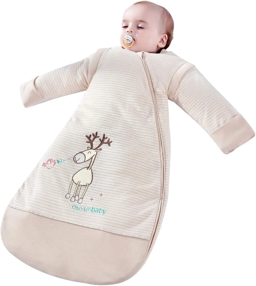 3-Way Zipper Sleeping Bag Sack for Toddler Baby Girl Boy Unisex Baby Sleep Sack, 100% Cotton Baby Sleeping Bag TOG 2.5, Wearable Blanket Baby