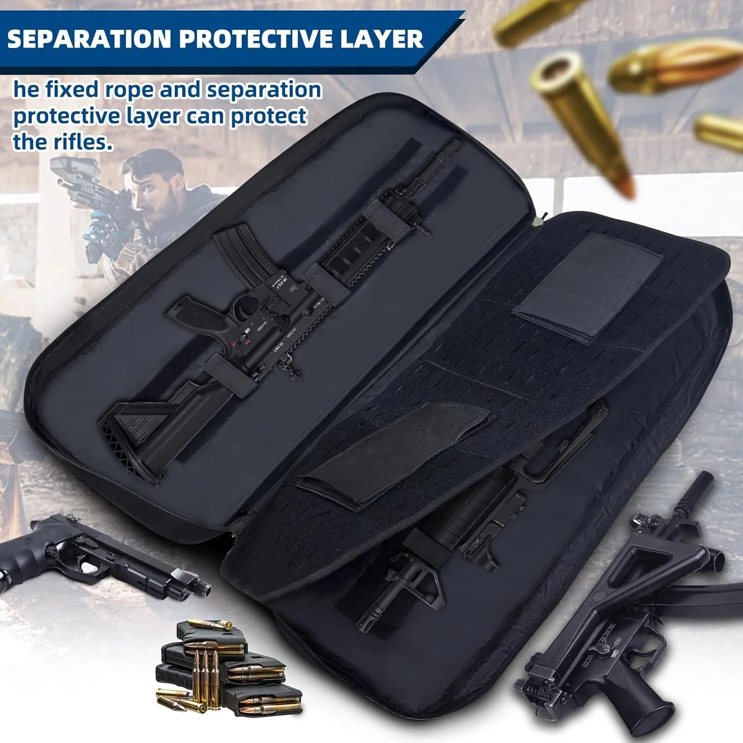 30 36 inch Soft Rifle Bag with Mag Pouch SBR Gun Case Convertible Tactical Backpack for Shooting and Hunting Available Length in 30" Black Waterproof