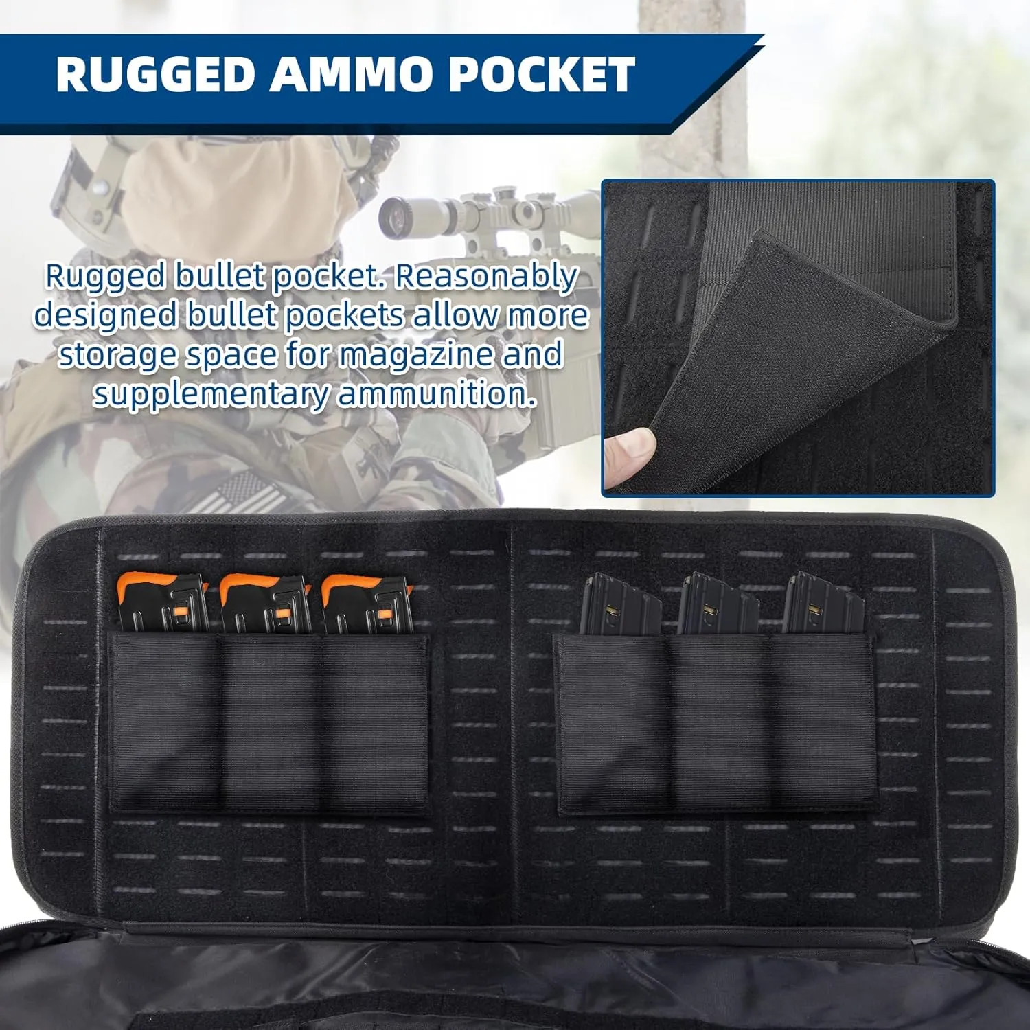 30 36 inch Soft Rifle Bag with Mag Pouch SBR Gun Case Convertible Tactical Backpack for Shooting and Hunting Available Length in 30" Black Waterproof