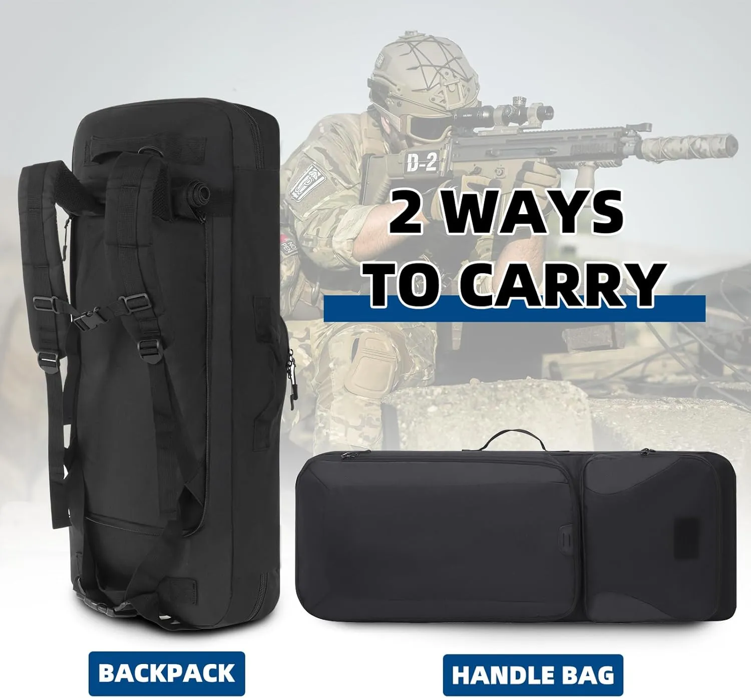 30 36 inch Soft Rifle Bag with Mag Pouch SBR Gun Case Convertible Tactical Backpack for Shooting and Hunting Available Length in 30" Black Waterproof