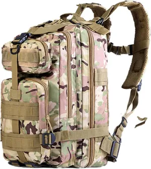 30L Waterproof Military Tactical Backpack Assault Bag Hiking Backpack MOLLE Outdoors Camping Trekking Rucksack - Camouflage