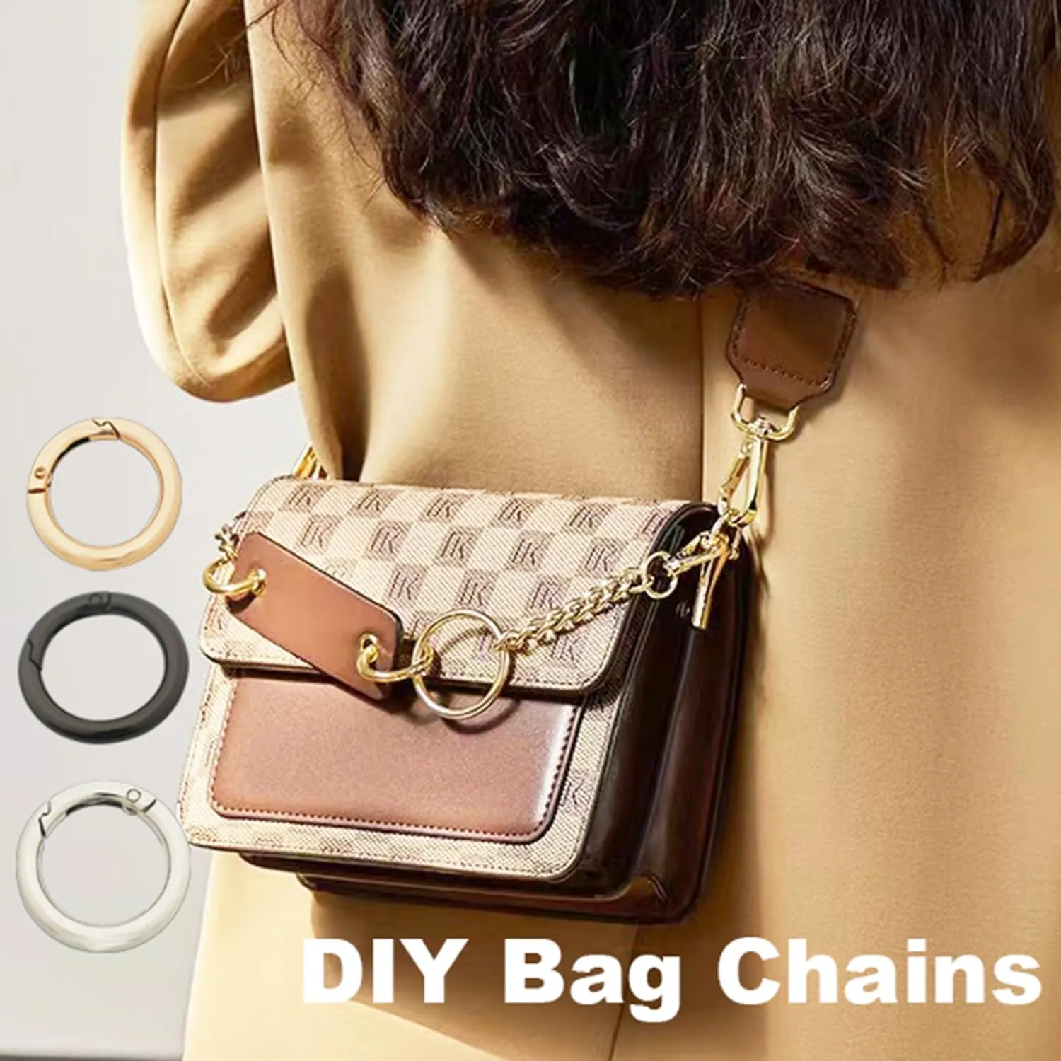 3/2.5/2/1.5 inch Big Round Carabiners Clips Metal Trigger Spring O Rings Snap Hooks DIY Charms Accessory for Keychains Bags Purses Crafts Making