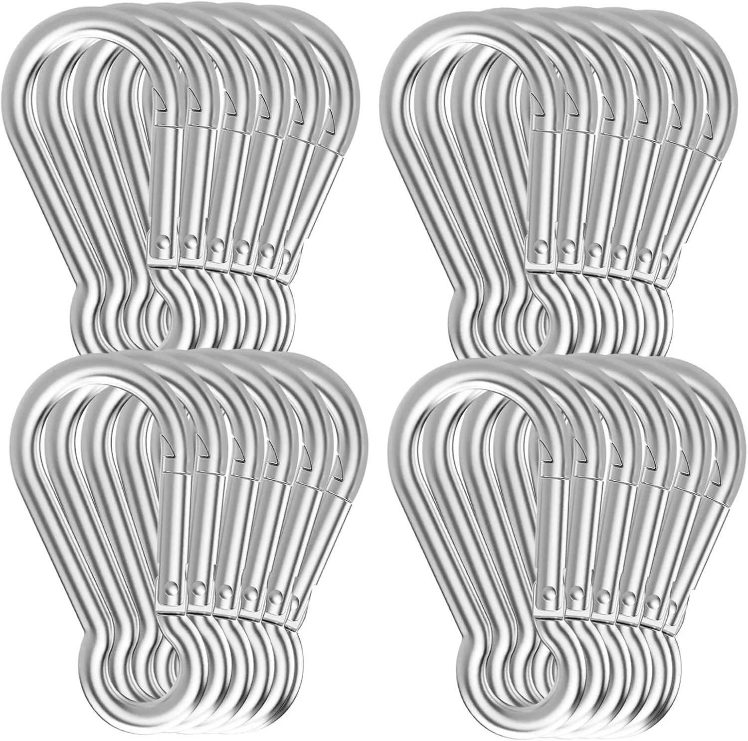 36PCS M8 Spring Snap Hook, 3Inch Heavy Duty Carabiner Clips, 5/16" Galvanized Steel Quick Link Carabiner Hooks for Hammock, Camping, Hiking, Keychain, Water Bottle & Backpack