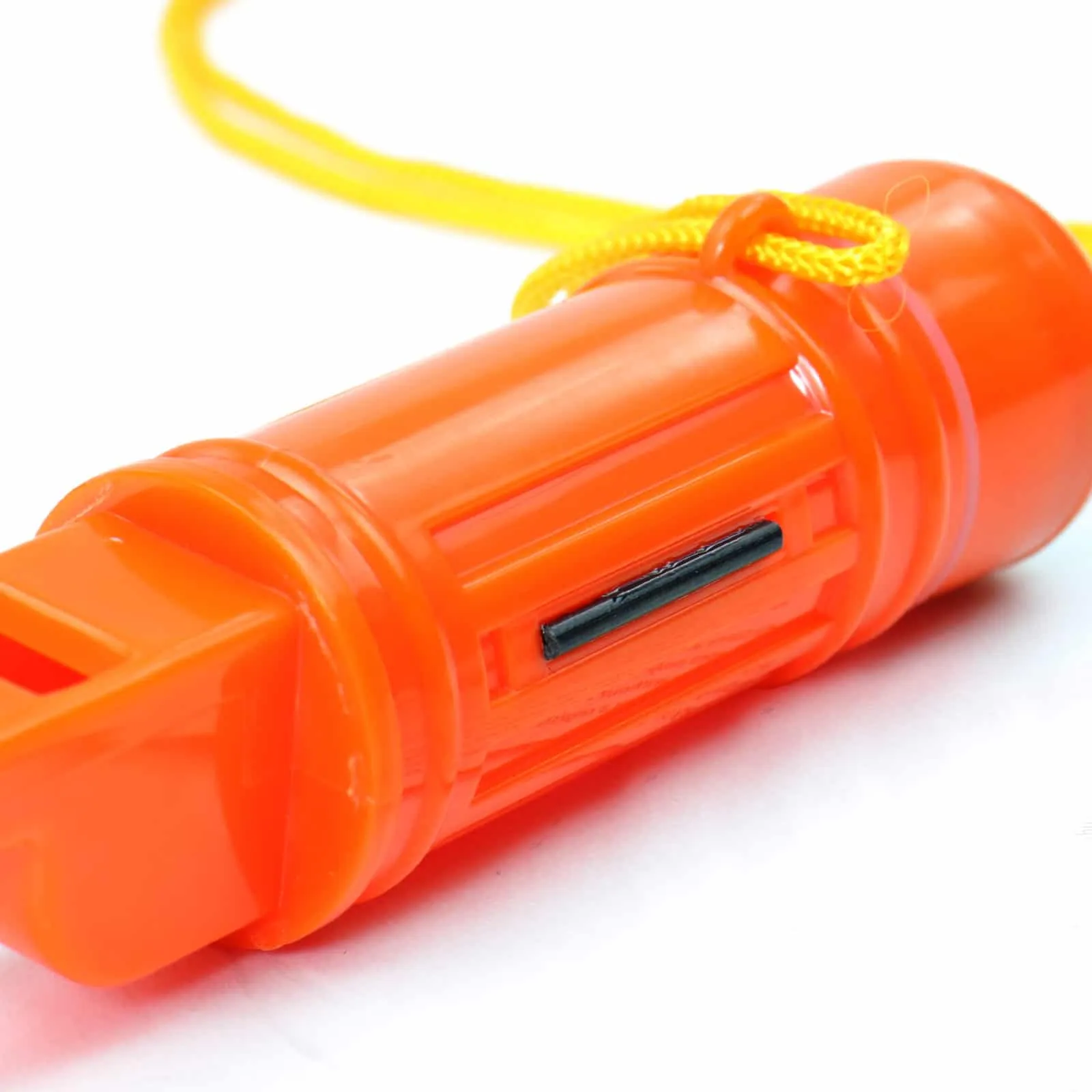5-in-1 Orange Survival Whistle with Lanyard