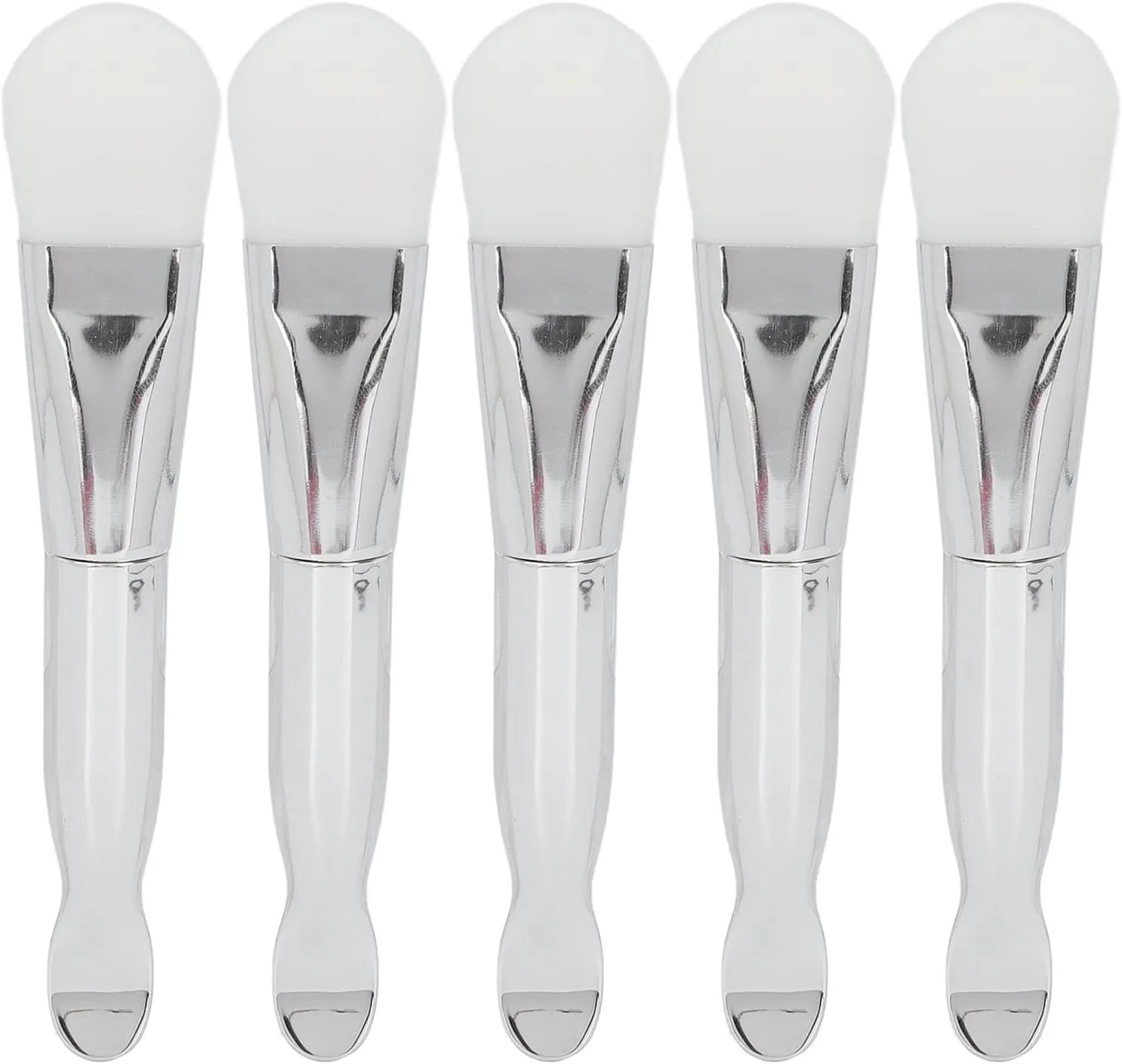 5pcs Facial Mask Brush | Double Headed for Sleeping Mask/Body Lotion | Ergonomic Design, Round Curve, Even Application | Fiber & ABS Material, Safe & Sustainable