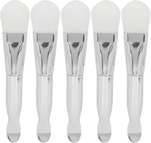 5pcs Facial Mask Brush | Double Headed for Sleeping Mask/Body Lotion | Ergonomic Design, Round Curve, Even Application | Fiber & ABS Material, Safe & Sustainable