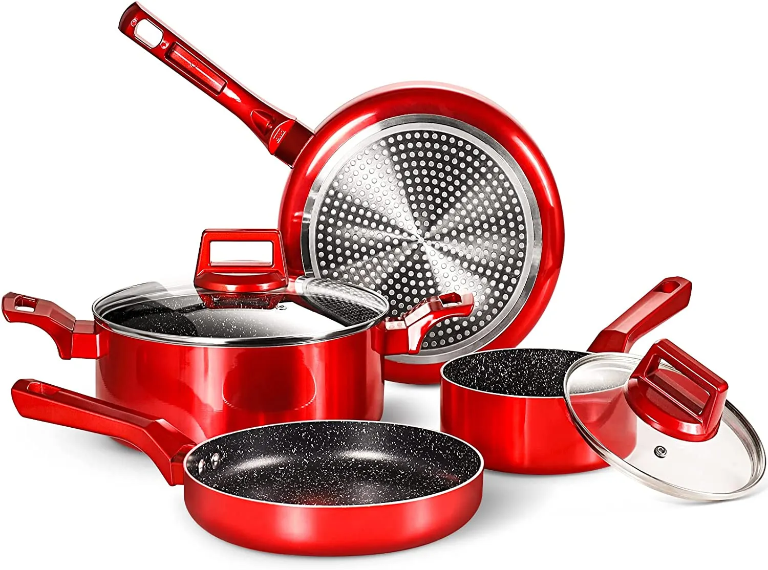6 Pcs Pots and Pans Sets, Nonstick Cookware