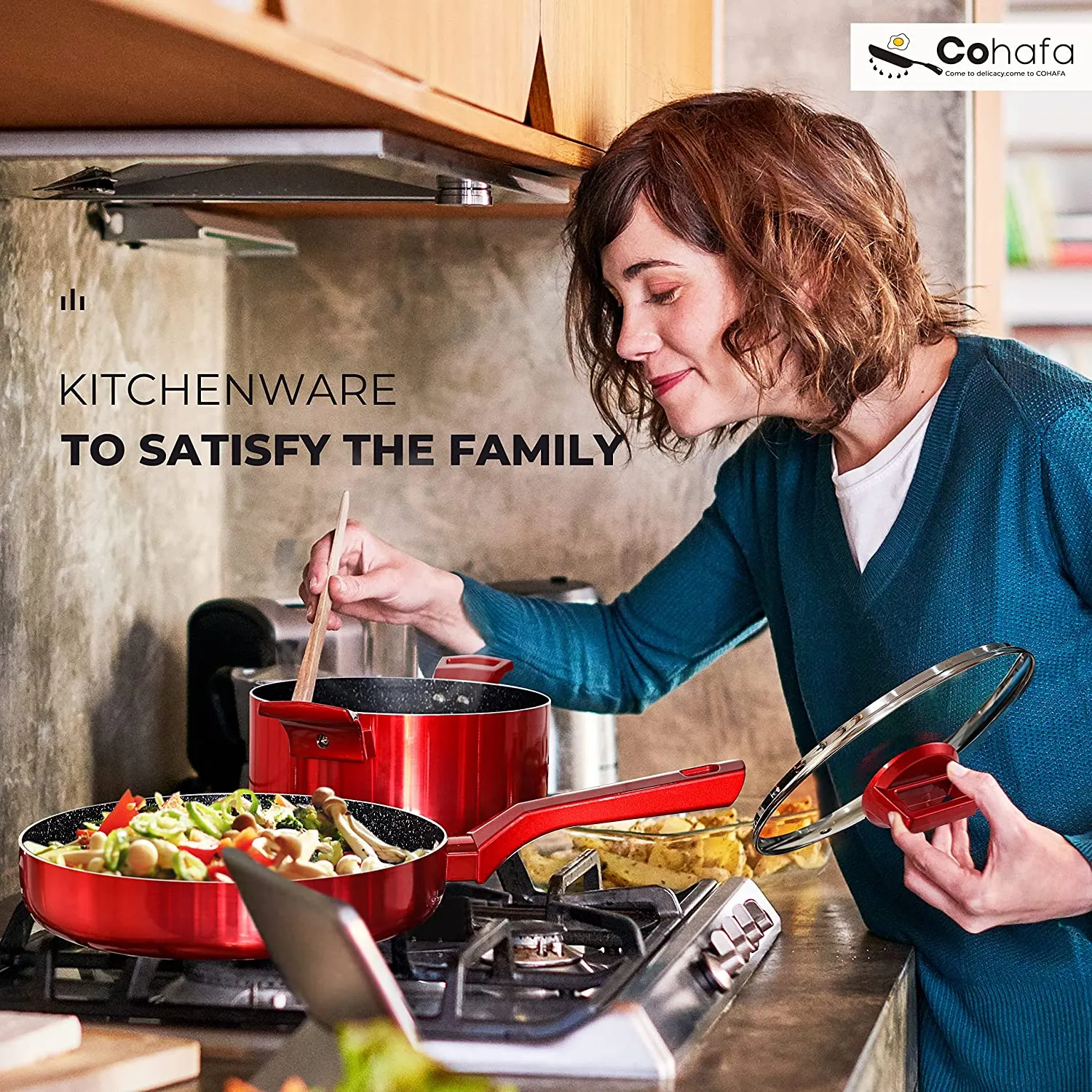 6 Pcs Pots and Pans Sets, Nonstick Cookware