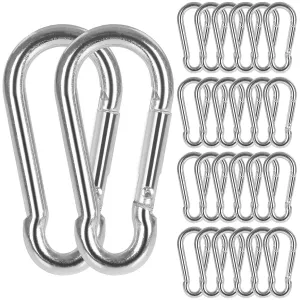 60 Pack 3" Heavy Duty Spring Snap Hook, M8 5/16" Galvanized Steel Carabiner Clip Spring Snap Hook, Small Carabiner Clip Metal Clip for Home Gym, Outdoor Traveling, Swing, Hiking, 500Lbs Capacity