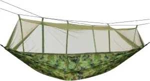 600lbs Camping Hammock with Mosquito Net – Double Parachute Nylon Portable Hanging Bed, Lightweight for Hiking, Backyard & Travel (Camouflage)
