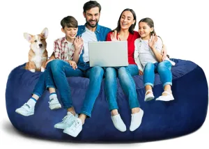 6FT Giant Bean Bag Chair Cover (No Filler, Cover only) Soft Dutch Velvet Bean Bag Sofa Bed Cover Washable Fluffy Lazy Sofa Covers for Adult
