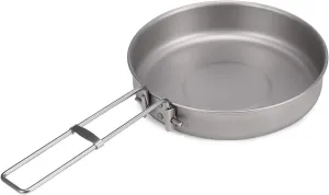 750ml Ultralight Titanium Frypan with Foldable Handle Outdoor Camping Hiking Picnic Cooking Frying Pan