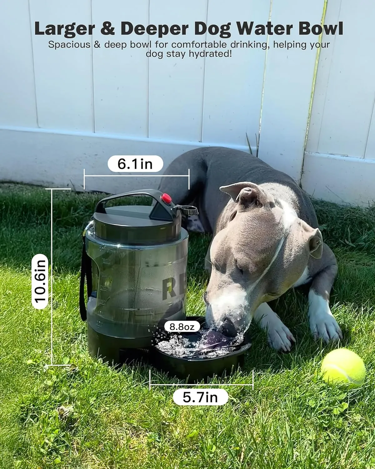 77oz Large Dog Water Bottle, Portable Dog Travel Water Dispenser with Pull-Out Bowl, Ideal for Hiking, Camping, Dog Parks, Leak-Proof BPA-Free Outdoor Dog Water Bottle for Large Dogs,Black
