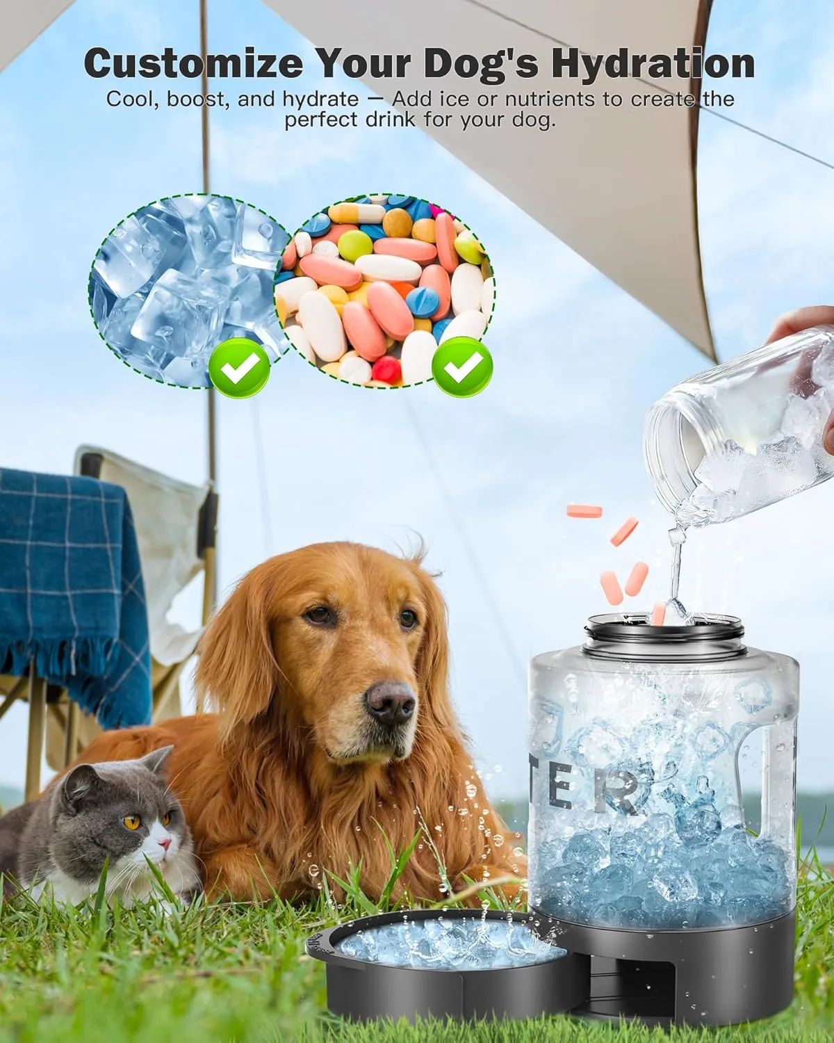 77oz Large Dog Water Bottle, Portable Dog Travel Water Dispenser with Pull-Out Bowl, Ideal for Hiking, Camping, Dog Parks, Leak-Proof BPA-Free Outdoor Dog Water Bottle for Large Dogs,Black