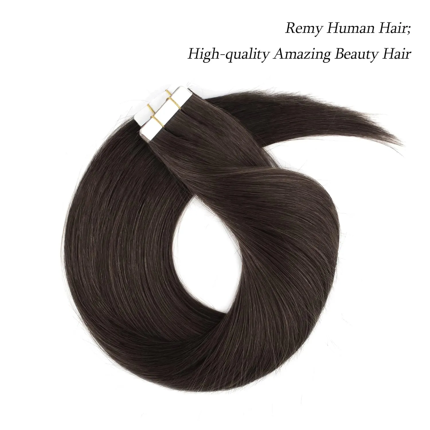 ABH AmazingBeauty Hair Extension Human Hair Semi-permanent Tape Attached Real Remy Hair Tape in 50g/20pcs Invisible Seamless Reusable Skin Weft Off Black 1B# 16 Inch