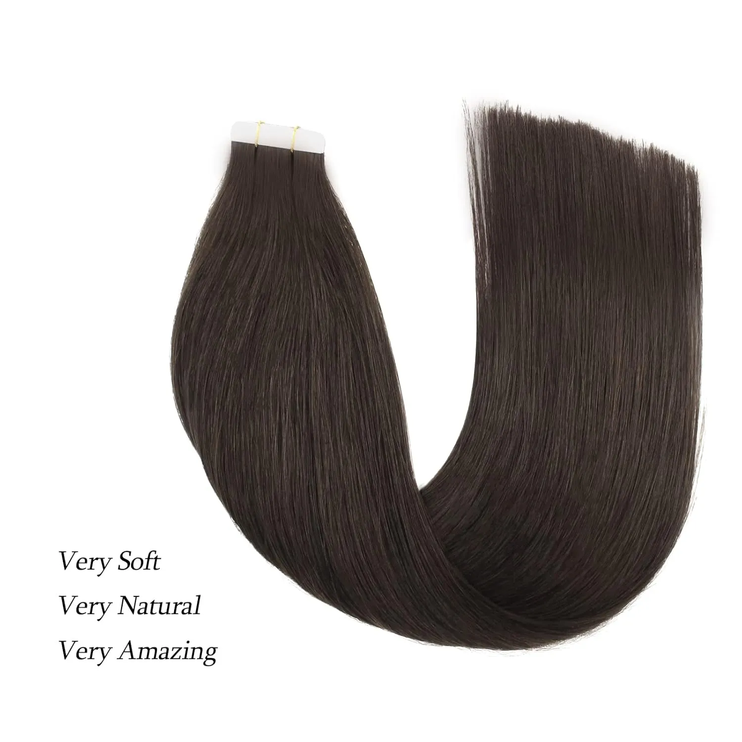ABH AmazingBeauty Hair Hair Semi-permanent Tape Attached Real Remi/Remy Human Tape in Hair Extension 50g/20pcs Invisible Seamless Reusable Skin Weft Off Black Color 1B 14 Inch