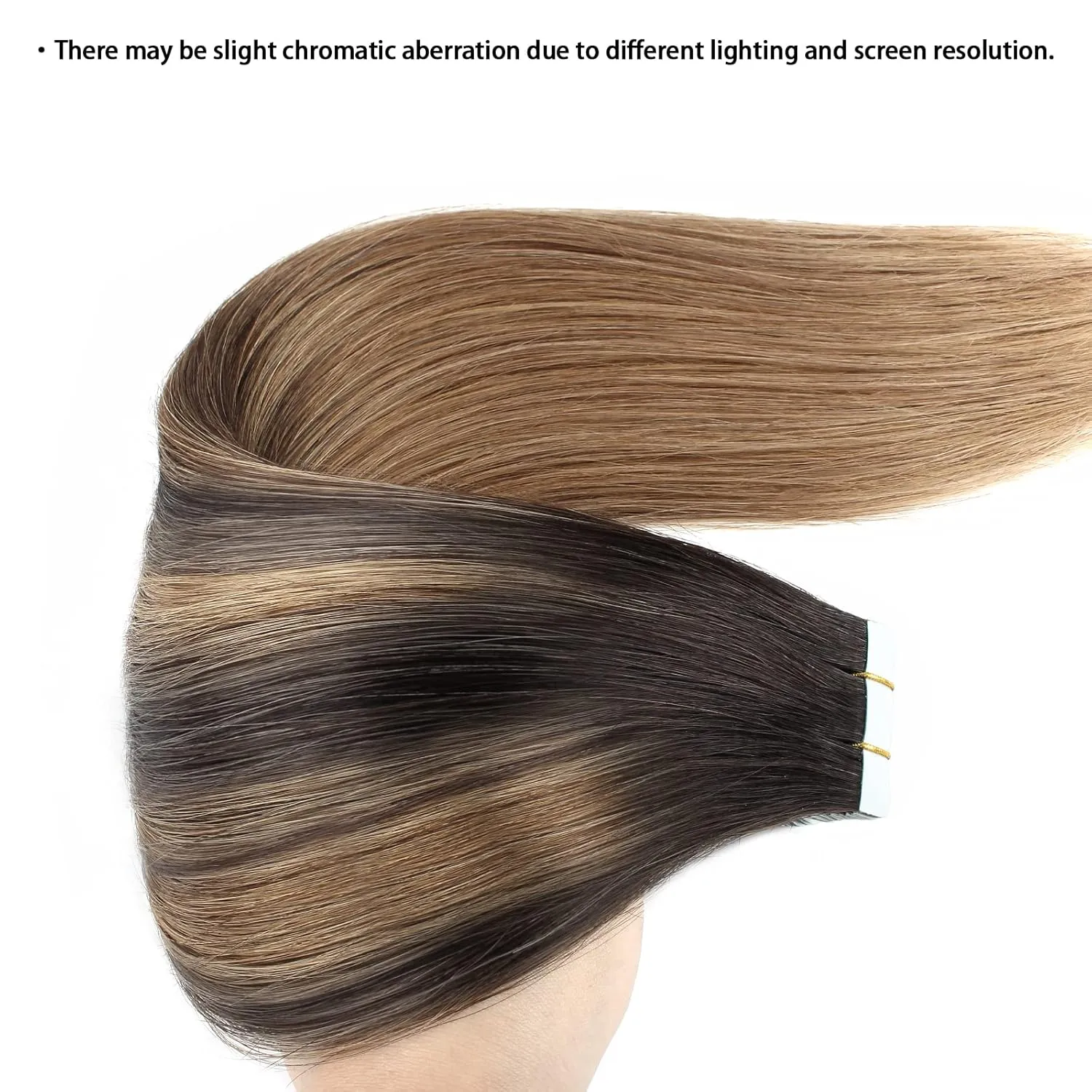 ABH AMAZINGBEAUTY HAIR Semi-permanent Balayage Tape in Hair Extensions, Remy Human Hair, 20 Pieces 50 Grams, Balayage Dark Brown Fading into Chestnut Brown B2-6, 16 Inch