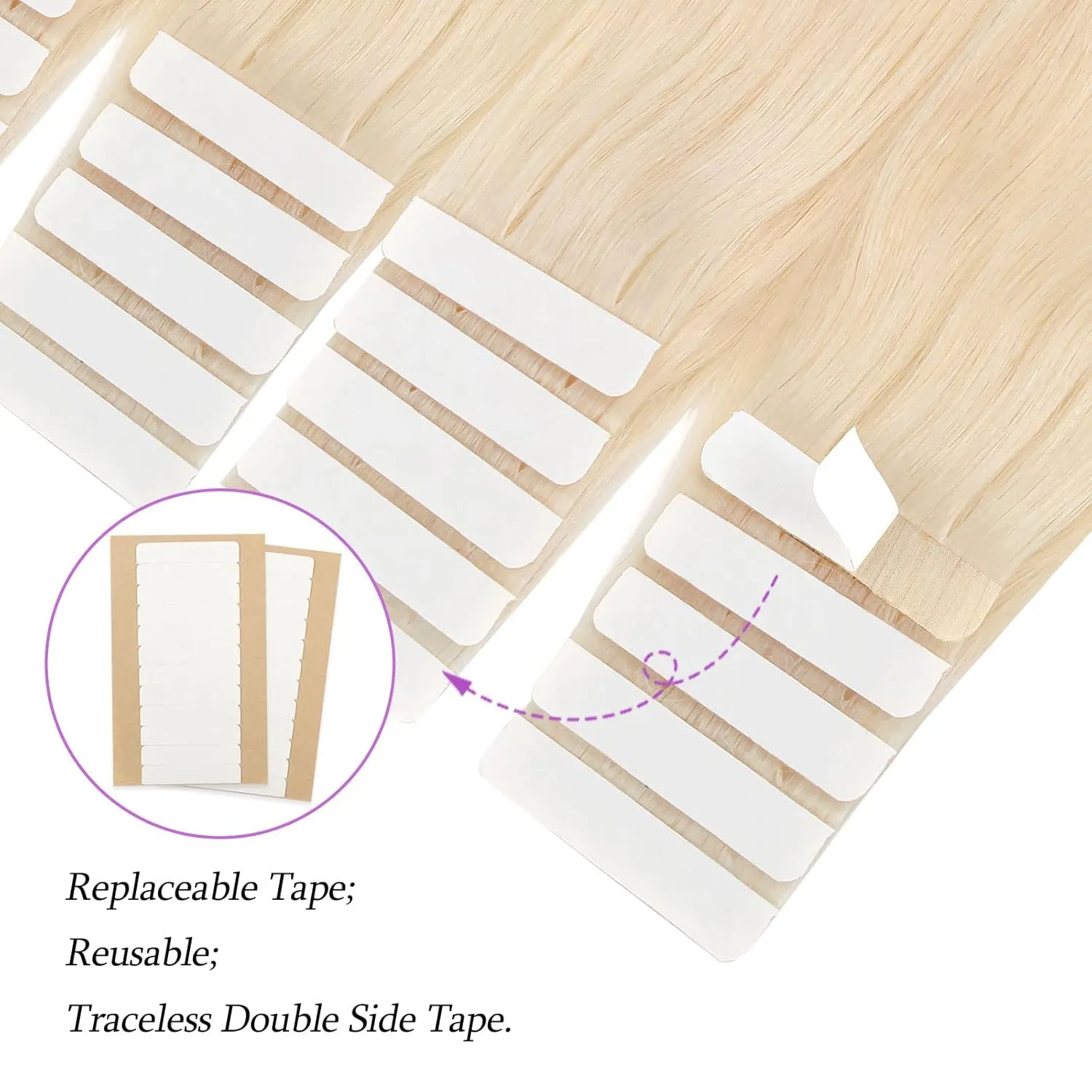ABH AmazingBeauty Hair Tape in Hair Extensions Real Human Hair 50G Platinum Ash Blonde Human Hair Tape ins 60# Skin Weft Blonde Tape in Extensions Human Hair for Women 20Pcs 16 Inch