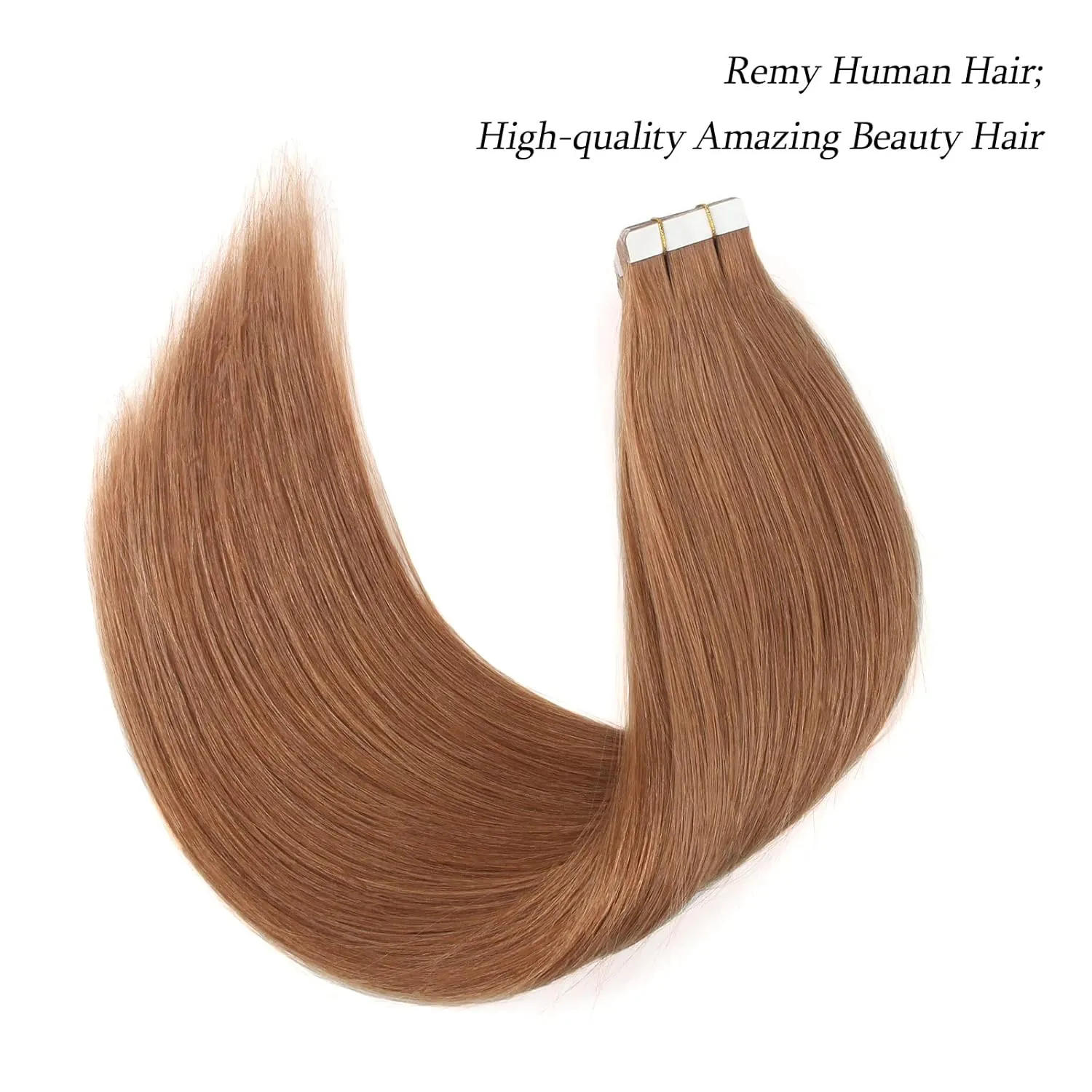 ABH AMAZINGBEAUTY HAIR Virgin Remy Human Hair Extension Tape in Remy Glue in Skin Weft Tape Hair Extensions Attached Invisible Seamless Reusable Medium Aubum 30g 20pcs 30# 12 Inch