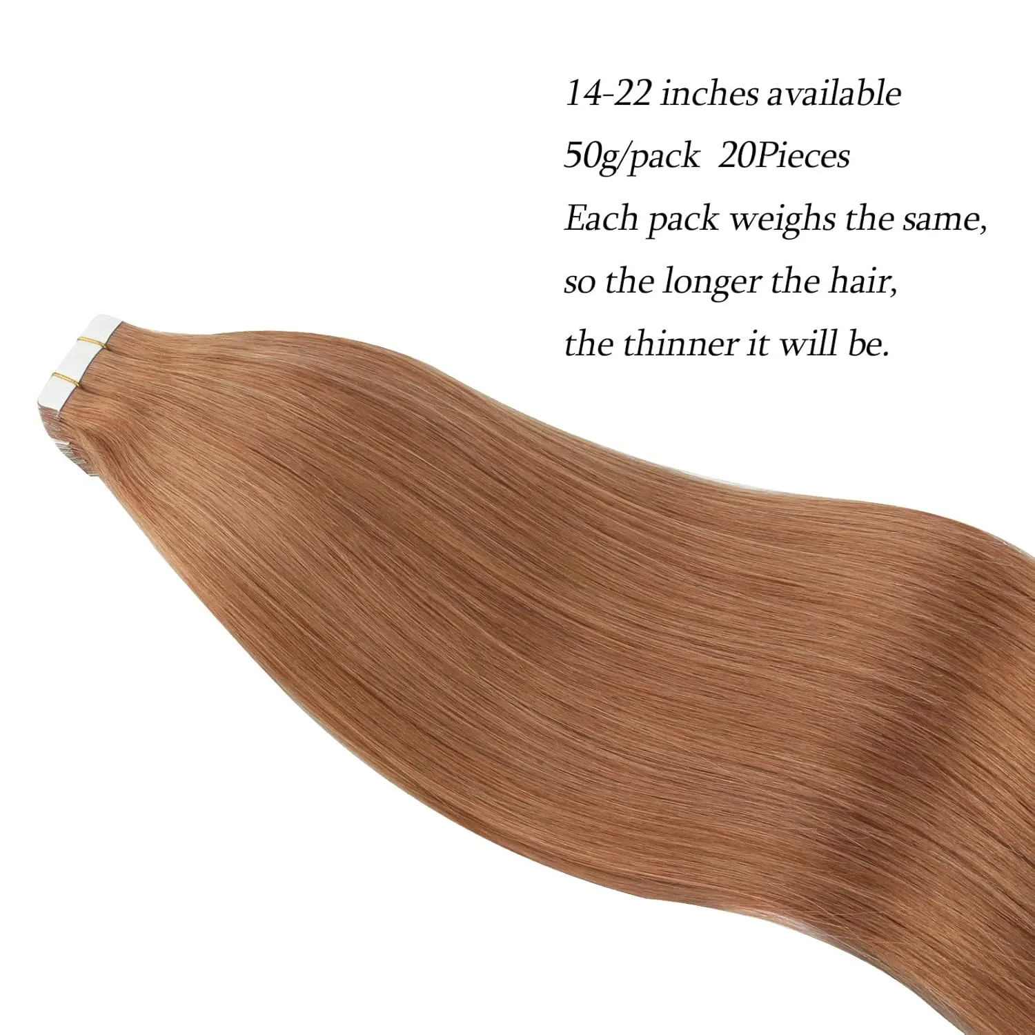 ABH AMAZINGBEAUTY HAIR Virgin Remy Human Hair Extension Tape in Remy Glue in Skin Weft Tape Hair Extensions Attached Invisible Seamless Reusable Medium Aubum 30g 20pcs 30# 12 Inch